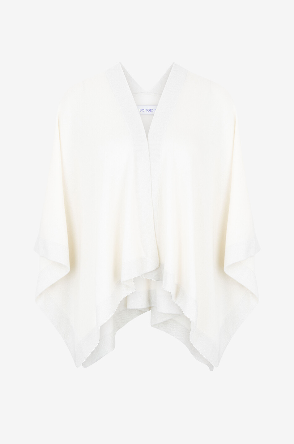 BONGENIE Kaschmir-Strick-Cape mit Lurex-Borten Damen CREMEFARBEN 1