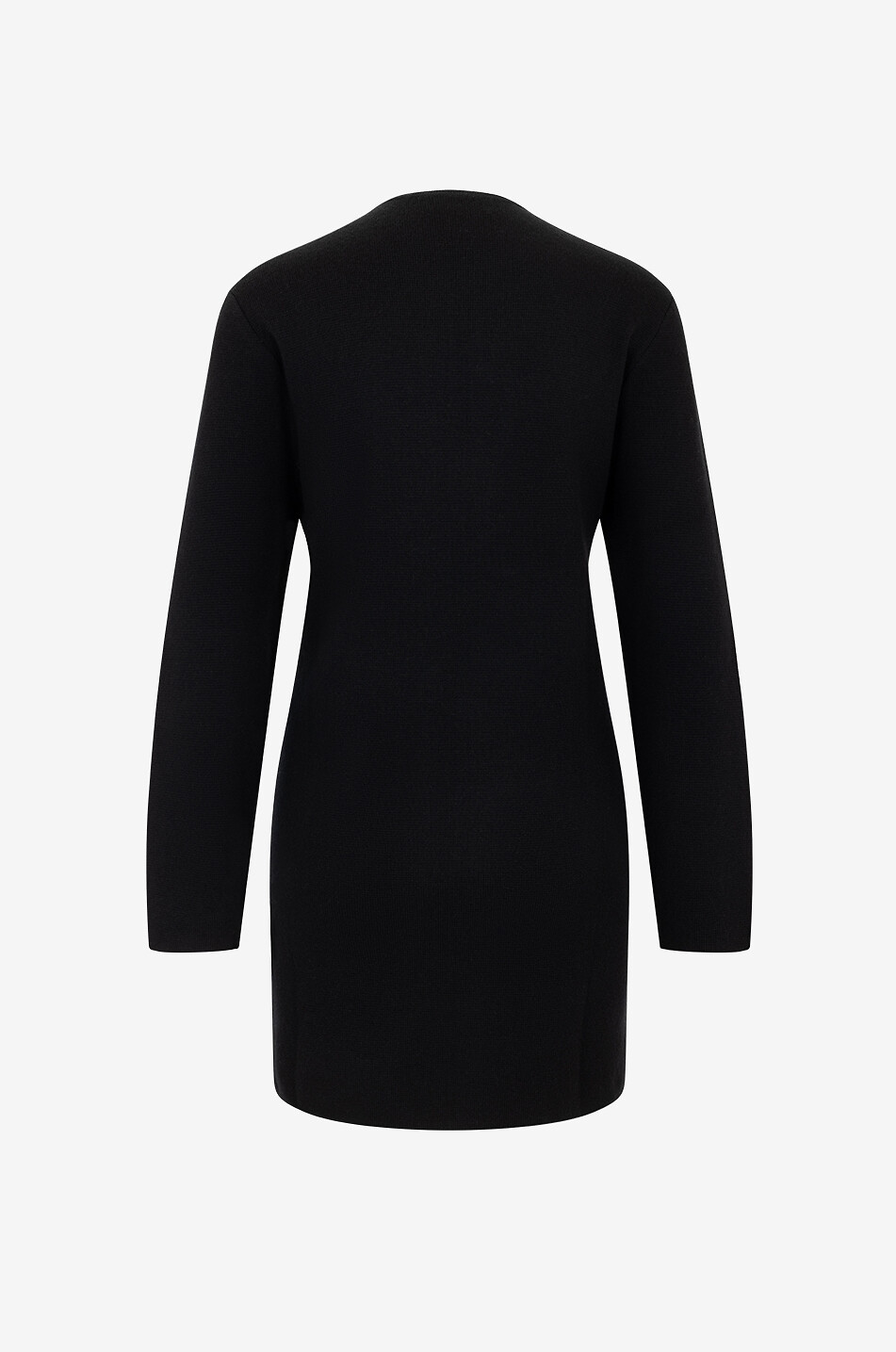 BONGÉNIE Cardigan long ouvert en laine et cachemire à bords lurex Femme NOIR 2