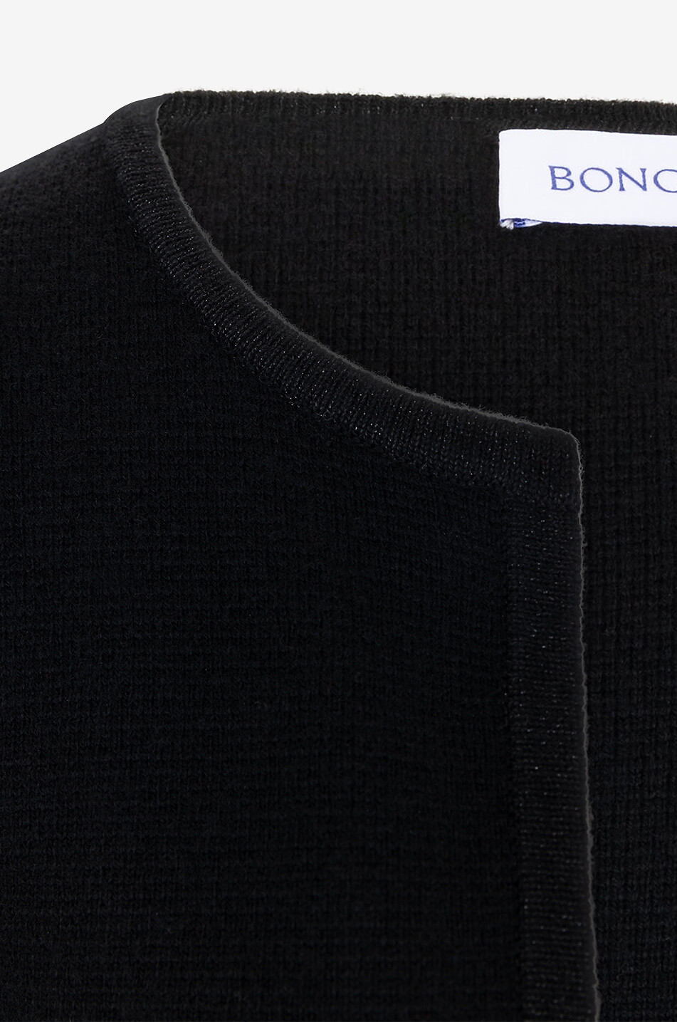 BONGÉNIE Cardigan long ouvert en laine et cachemire à bords lurex Femme NOIR 3