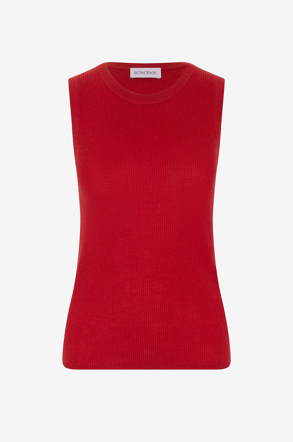 BONGÉNIE Débardeur en maille côtelée fine Femme ROUGE FONCÉ 1