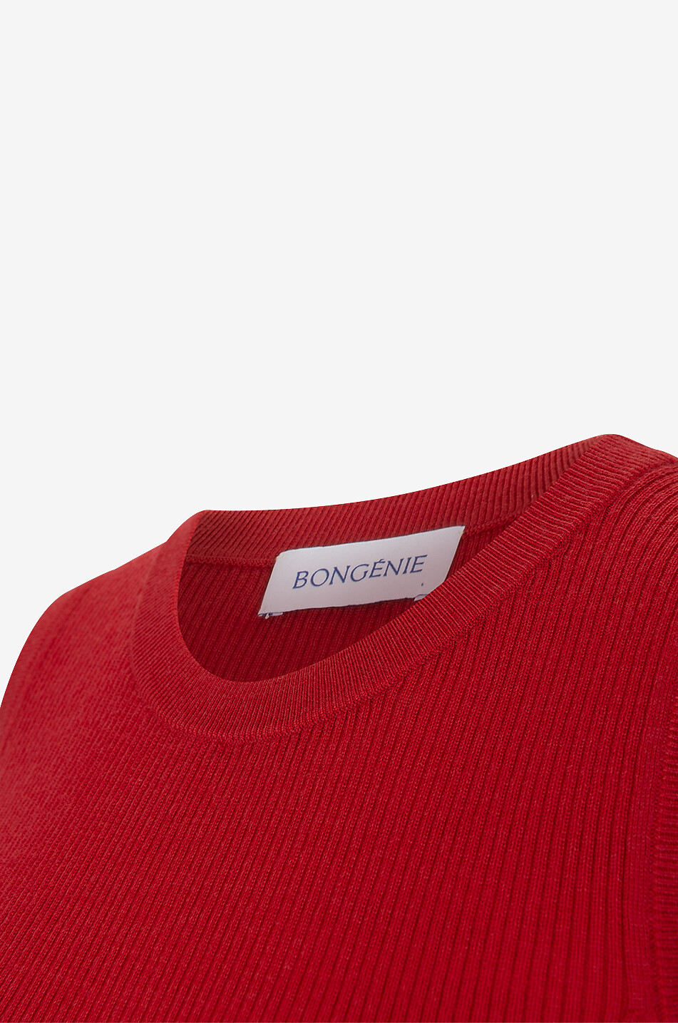 BONGÉNIE Débardeur en maille côtelée fine Femme ROUGE FONCÉ 3