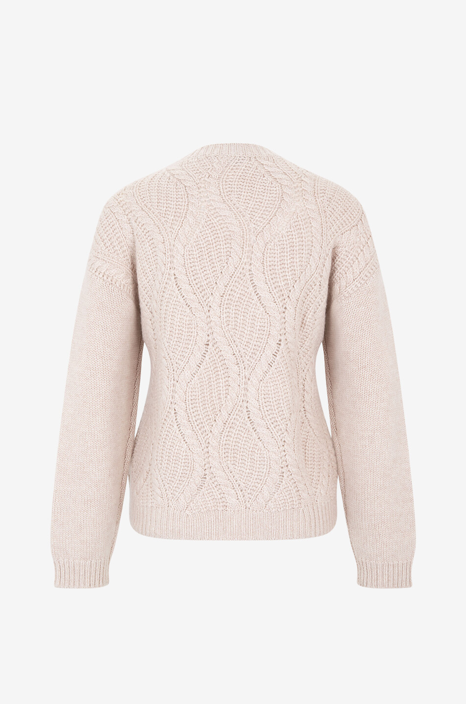BONGENIE Kaschmirpullover mit welligem Zopfmuster Damen BRAUN 2