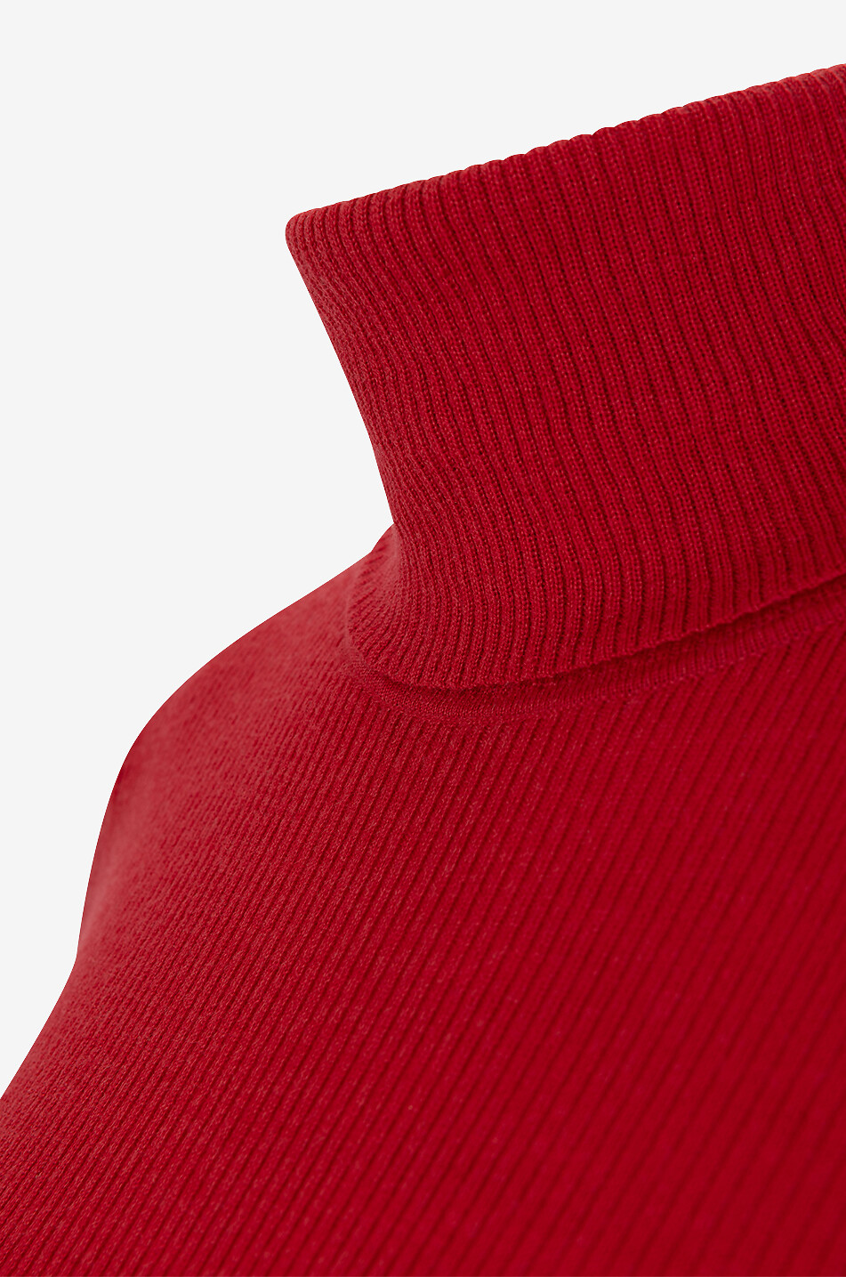 BONGENIE Pull chaussette côtelé fin à col roulé Femme ROUGE FONCÉ 3
