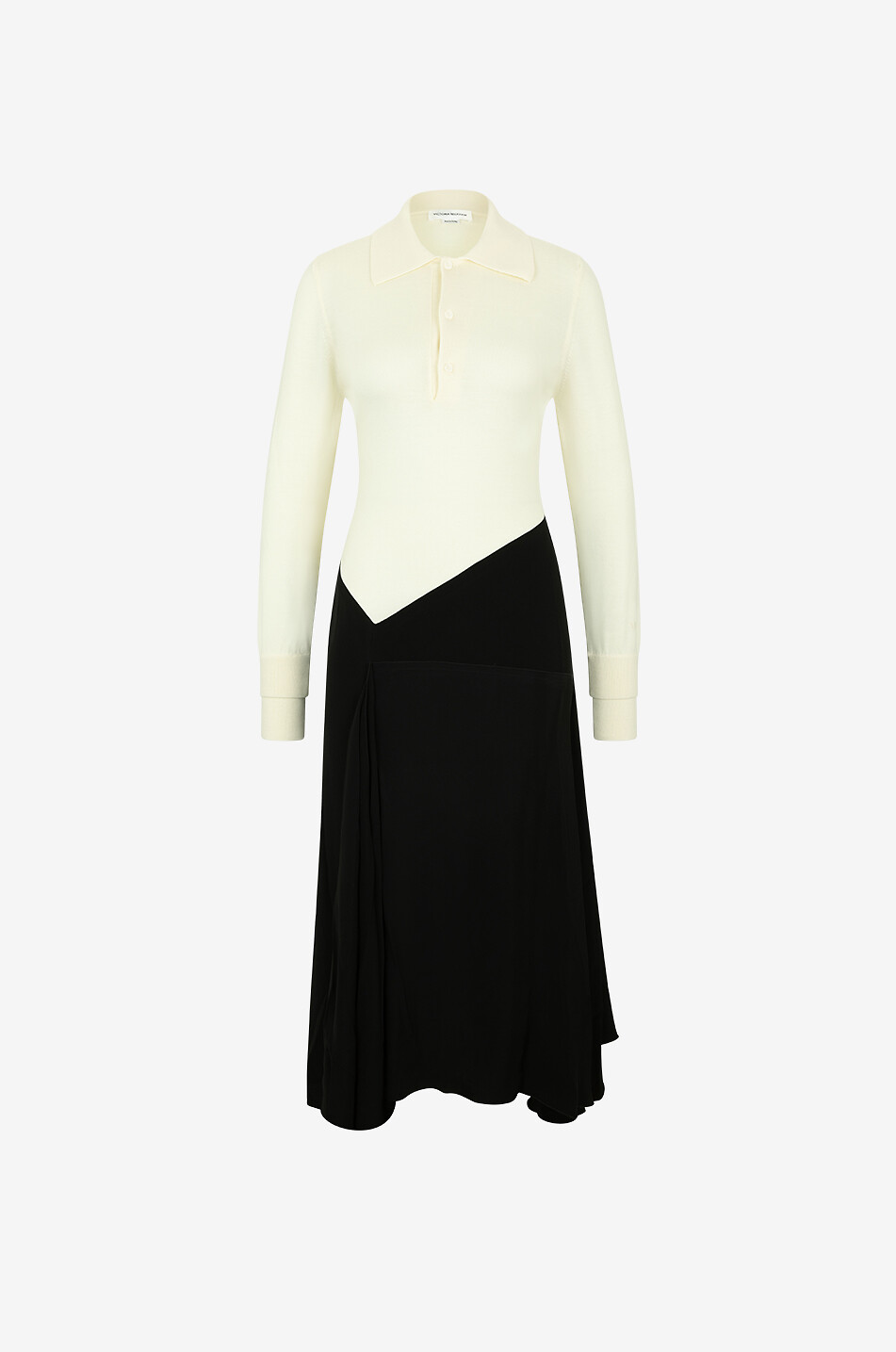 VICTORIA BECKHAM Henley Shirt asymmetric bi-material dress Women MULTI COLOURED 1