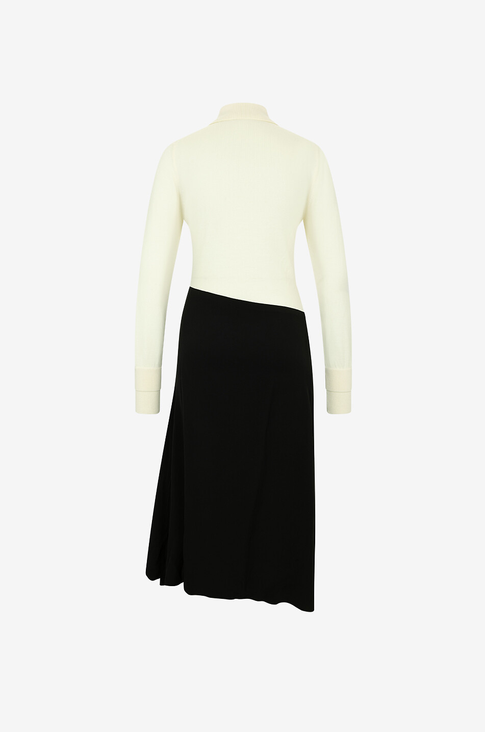 VICTORIA BECKHAM Henley Shirt asymmetric bi-material dress Women MULTI COLOURED 2