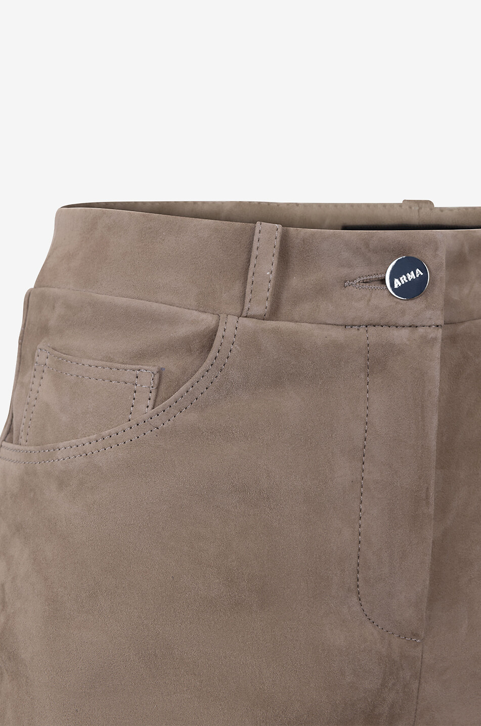 Verkürzte Slim-Fit-Hose aus Stretch-Wildleder Sarajevo