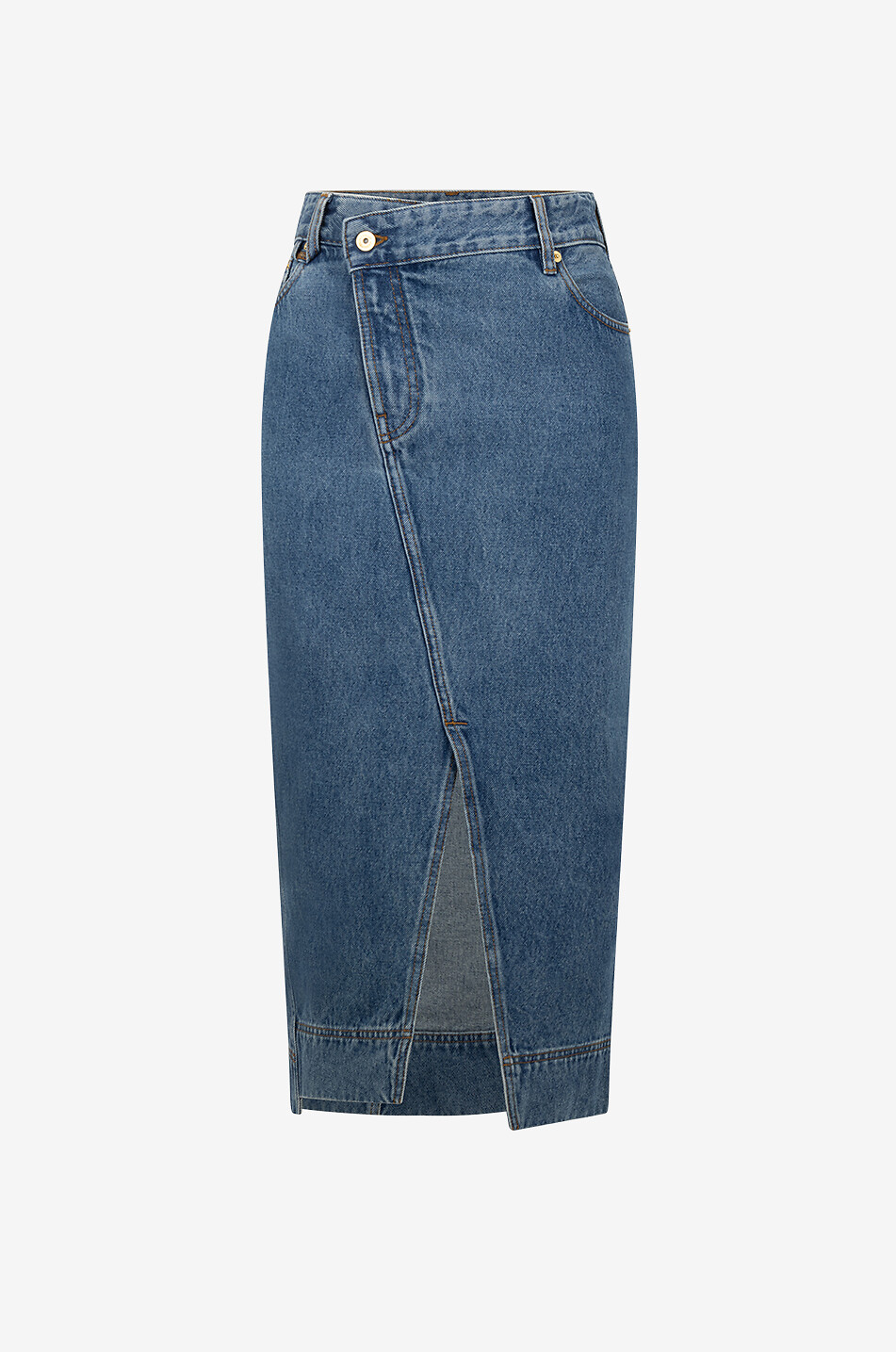La Jupe De-Nîmes asymmetric midi skirt