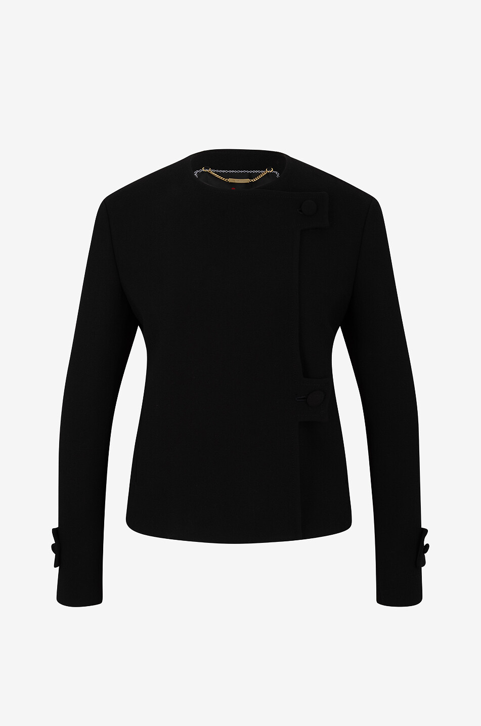 KITON Kostümjacke aus Crêpe mit verschobener Knopfleiste Damen SCHWARZ 1