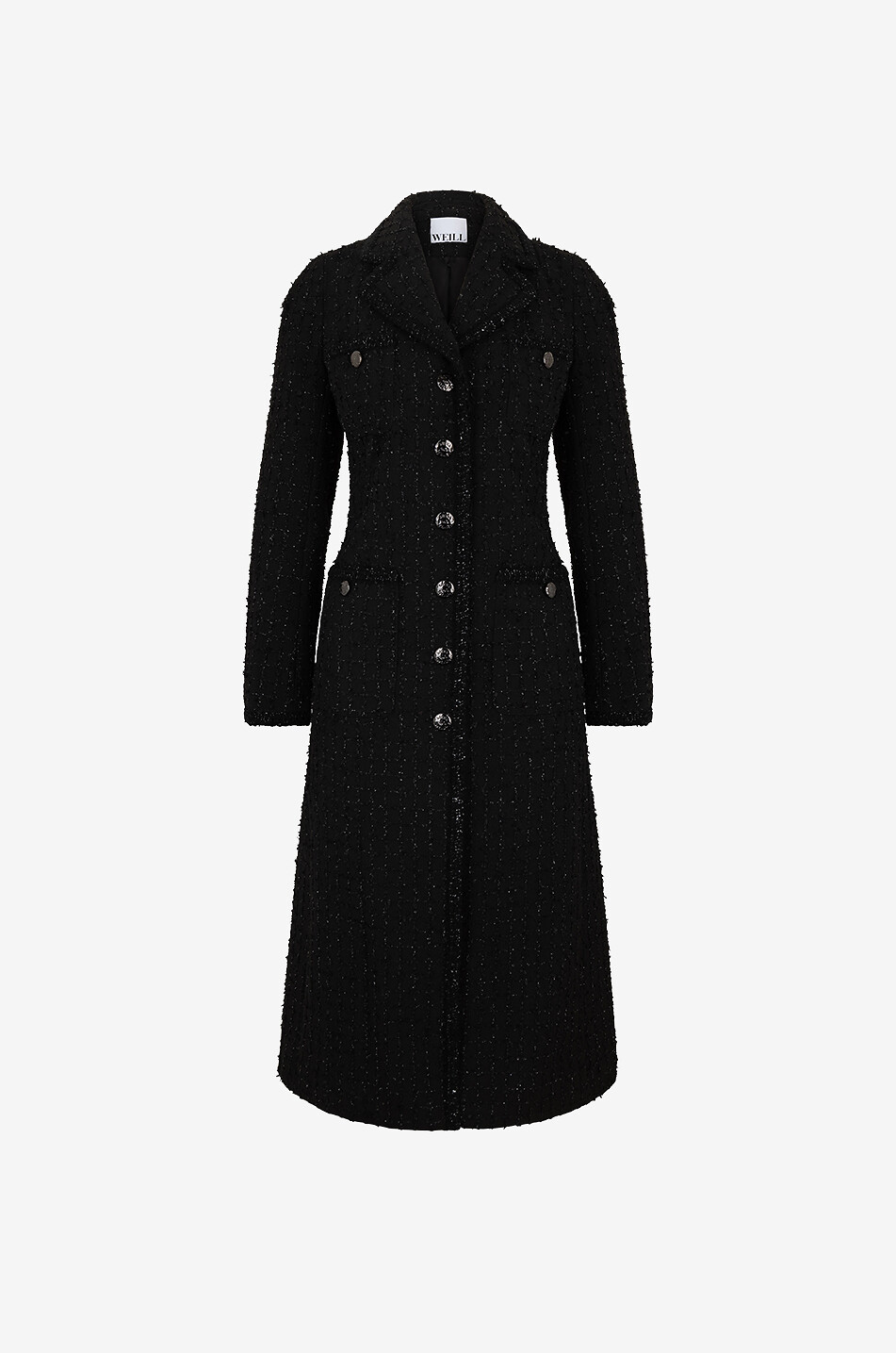 Manteau droit en tweed à carreaux scintillants City Melvil