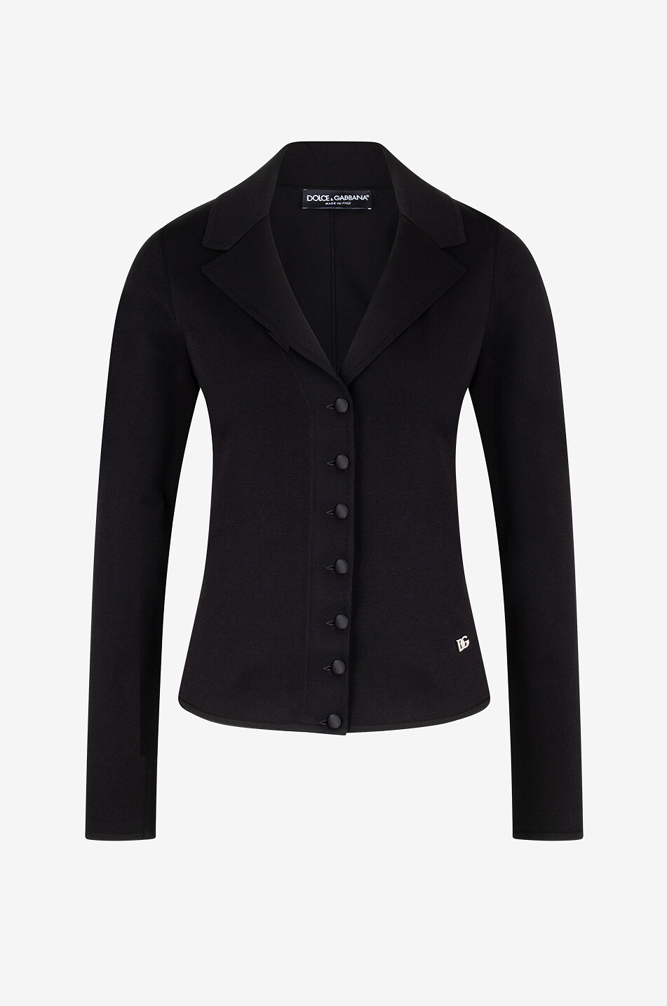 DOLCE & GABBANA Veste chemise courte en maille Milano DG Femme NOIR 1