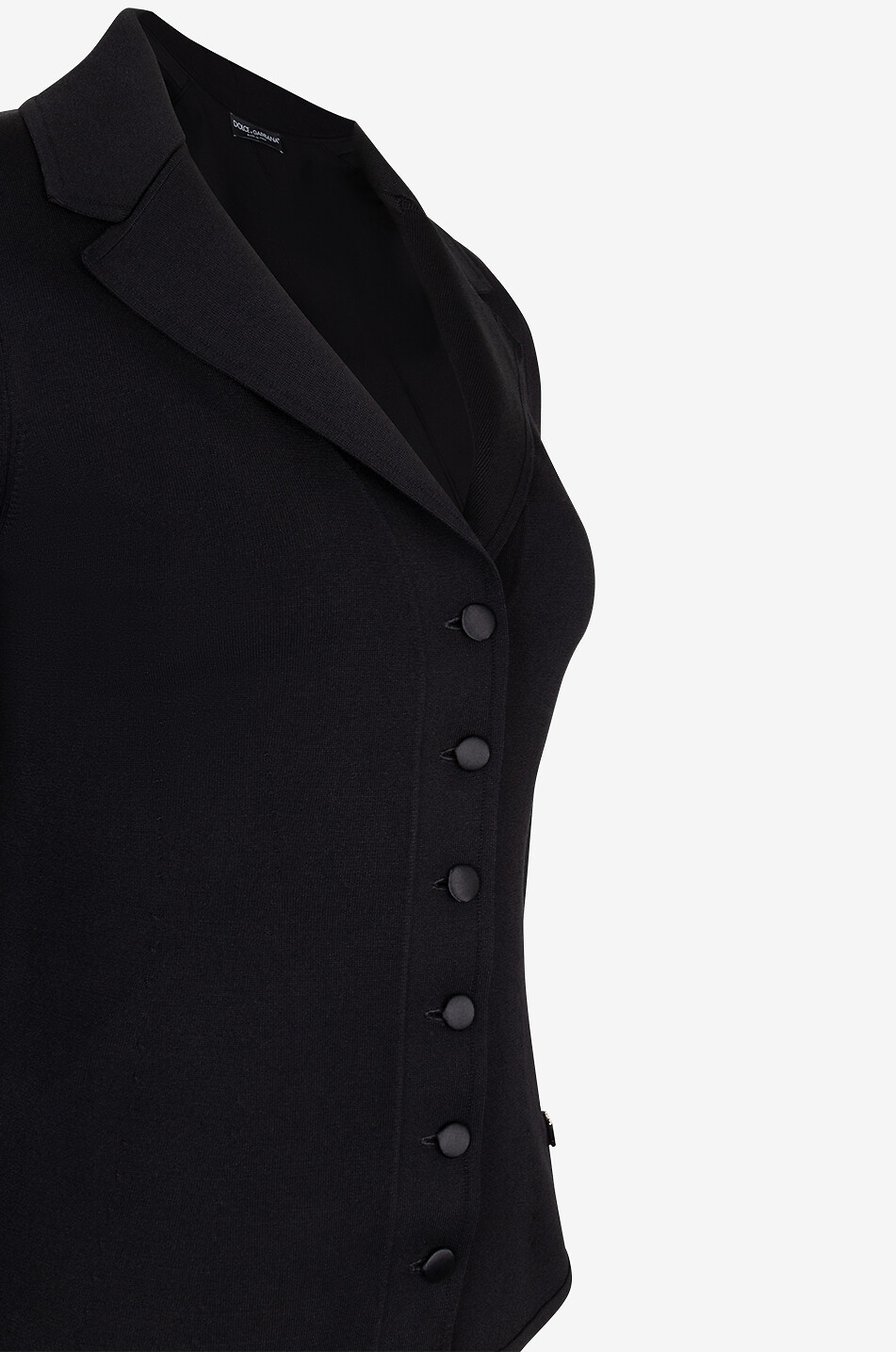 DOLCE & GABBANA Veste chemise courte en maille Milano DG Femme NOIR 3