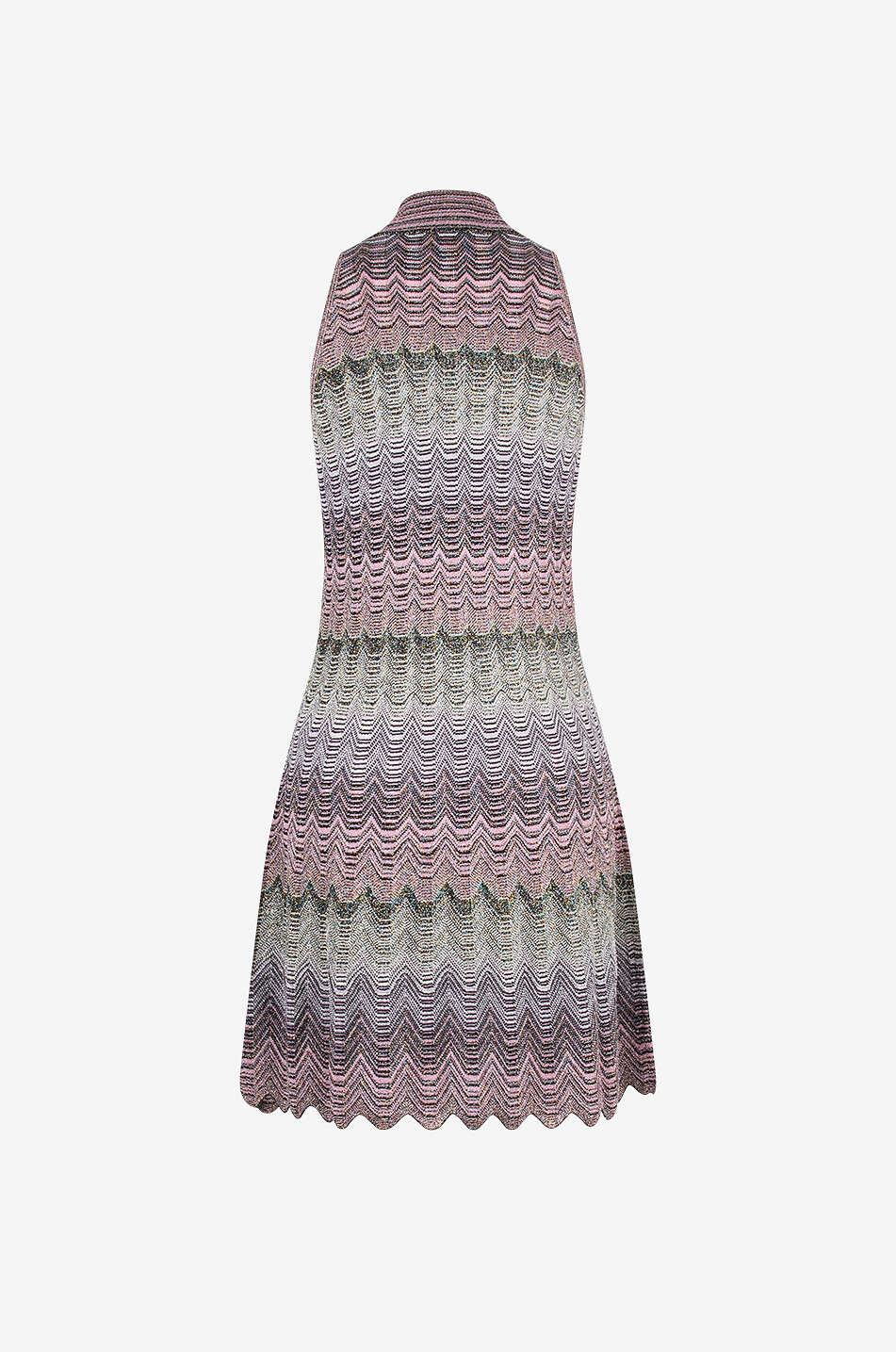 MISSONI Wavy mini knit dress with stand-up collar Women MULTI COLOURED 2