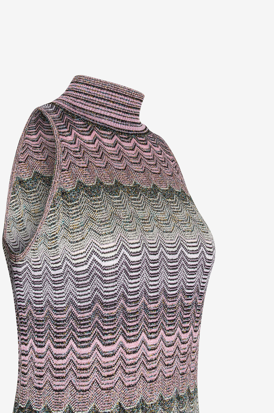 MISSONI Wavy mini knit dress with stand-up collar Women MULTI COLOURED 3