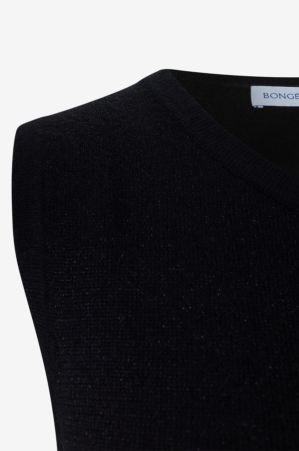 BONGENIE Ärmelloser Pullover aus Kaschmir und Lurex Damen SCHWARZ 3