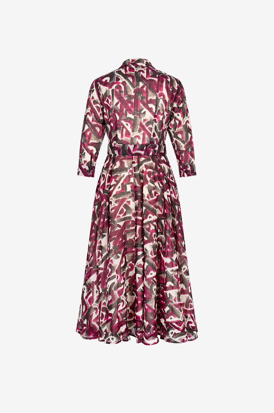 SAMANTHA SUNG Midi-Hemdkleid aus Baumwollvoile Aster Abstract Damen BUNT 2