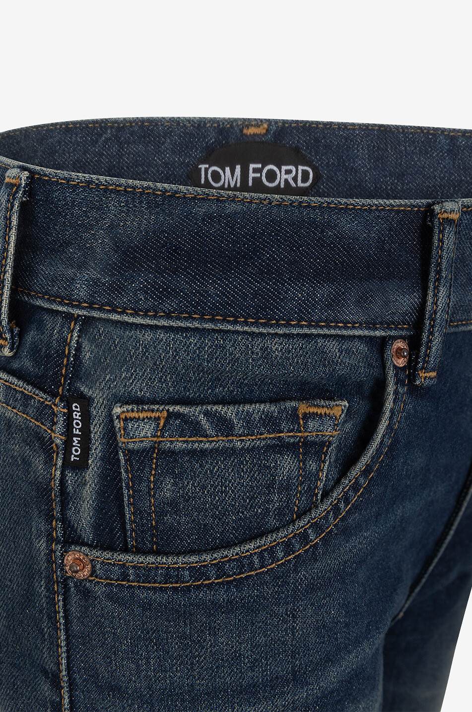 TOM FORD Jean taille haute évasé délavé Mid Blue Femme BLEU 3
