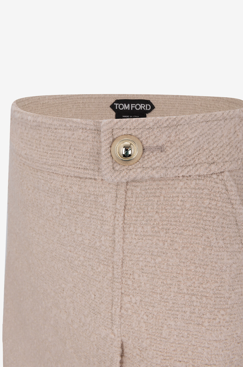 TOM FORD Wool and silk bouclé tweed pleated miniskirt Women Light beige 3