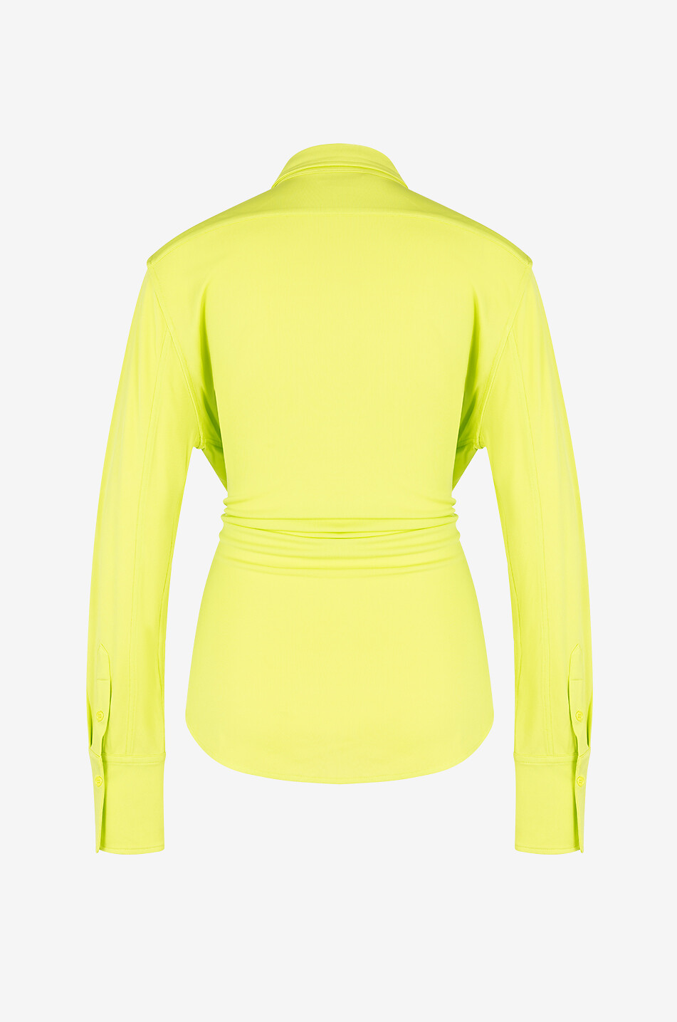 ALEXANDER McQUEEN Cross-Bar fitted long neon jersey shirt Women YELLOW 2