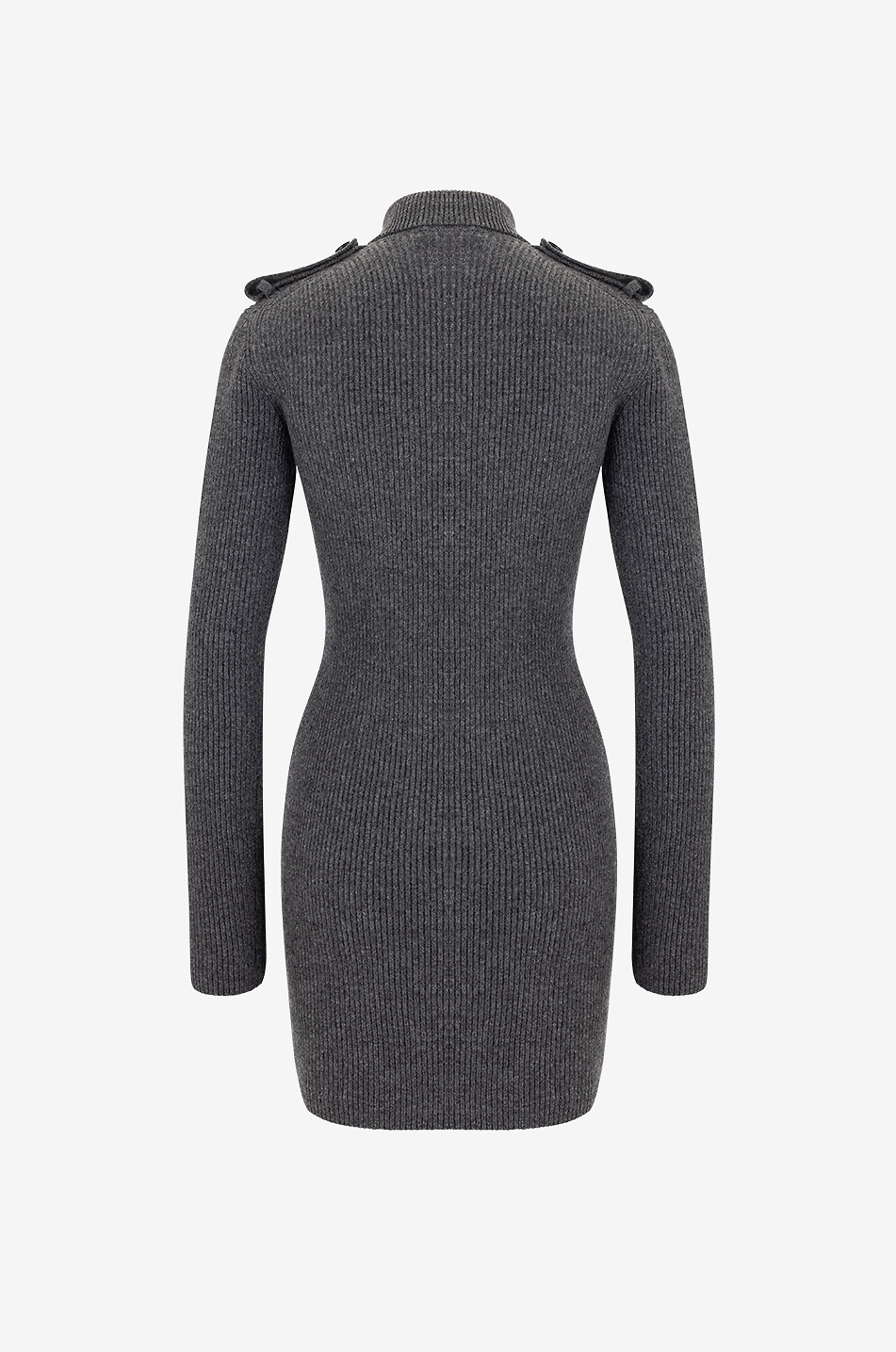 Figure hugging mini knit dress with epaulettes