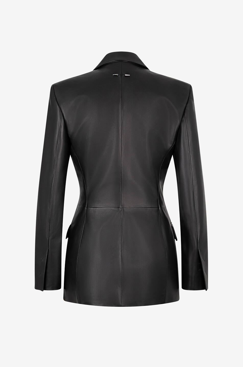 BARBARA BUI Blazer cintré en cuir nappa à boutonnage simple Femme NOIR 2