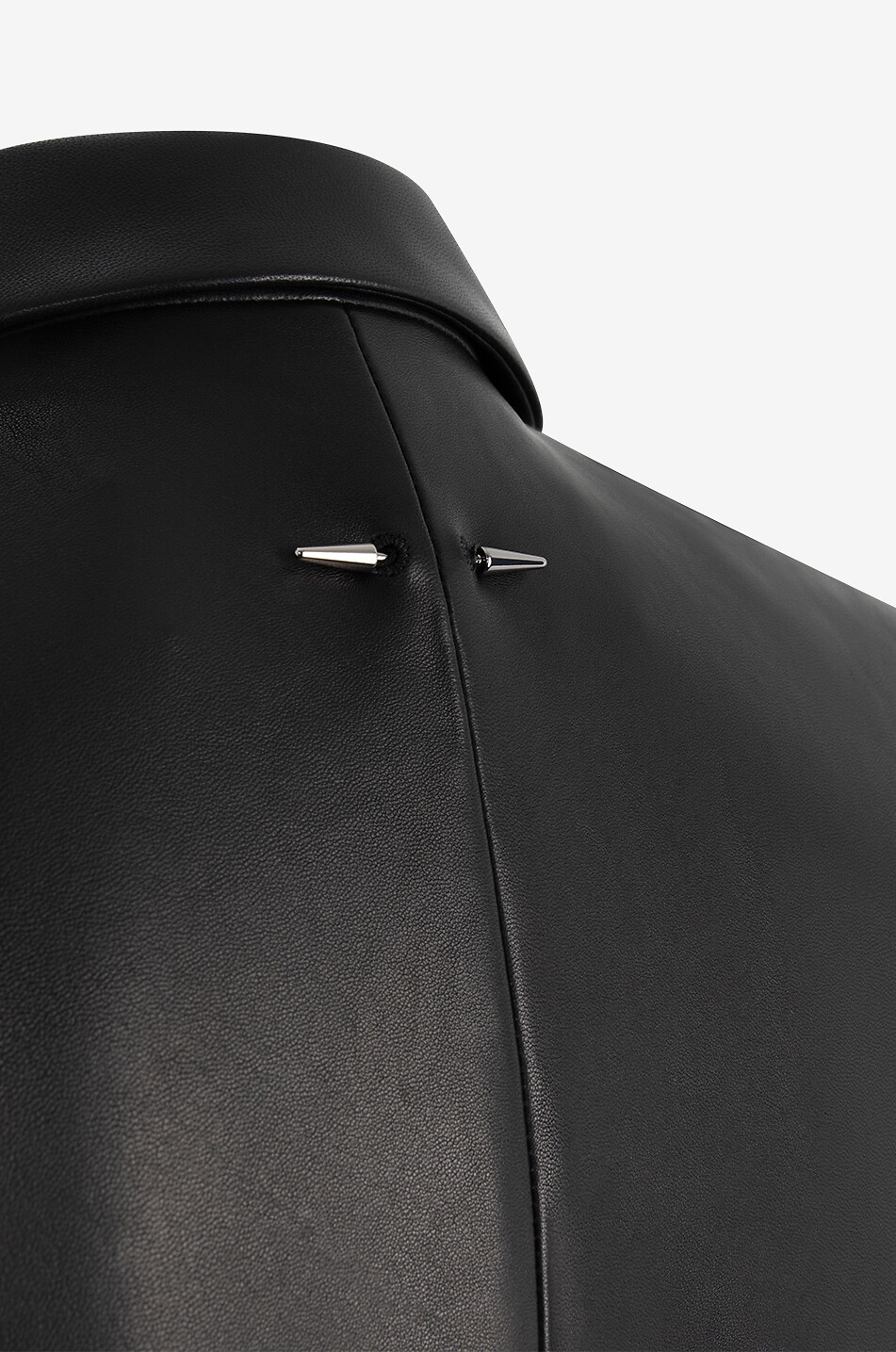 BARBARA BUI Blazer cintré en cuir nappa à boutonnage simple Femme NOIR 3