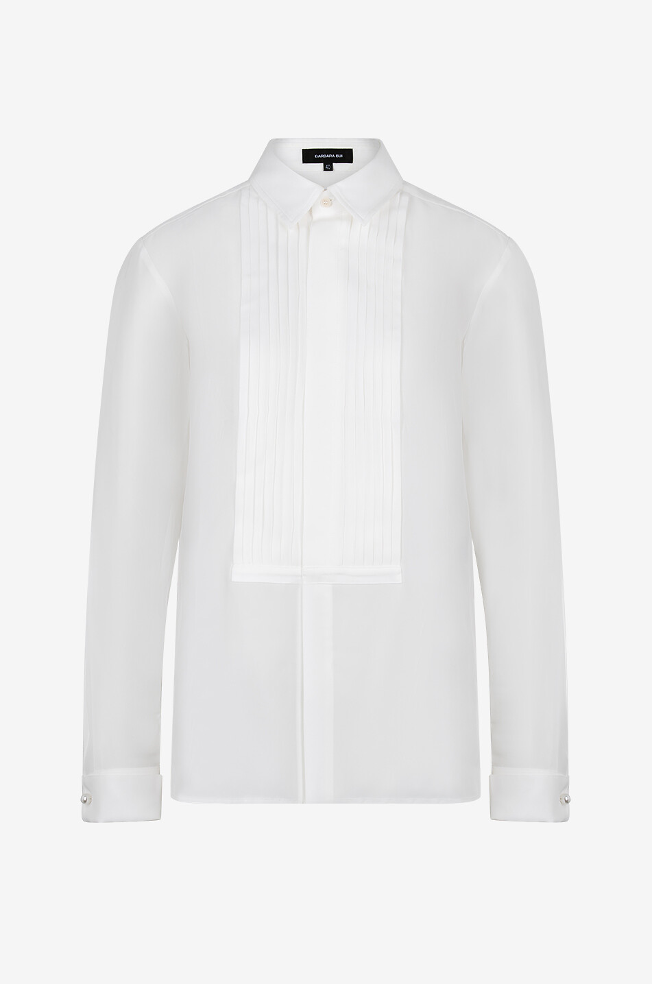 Chemise en crêpe de soie à plastron