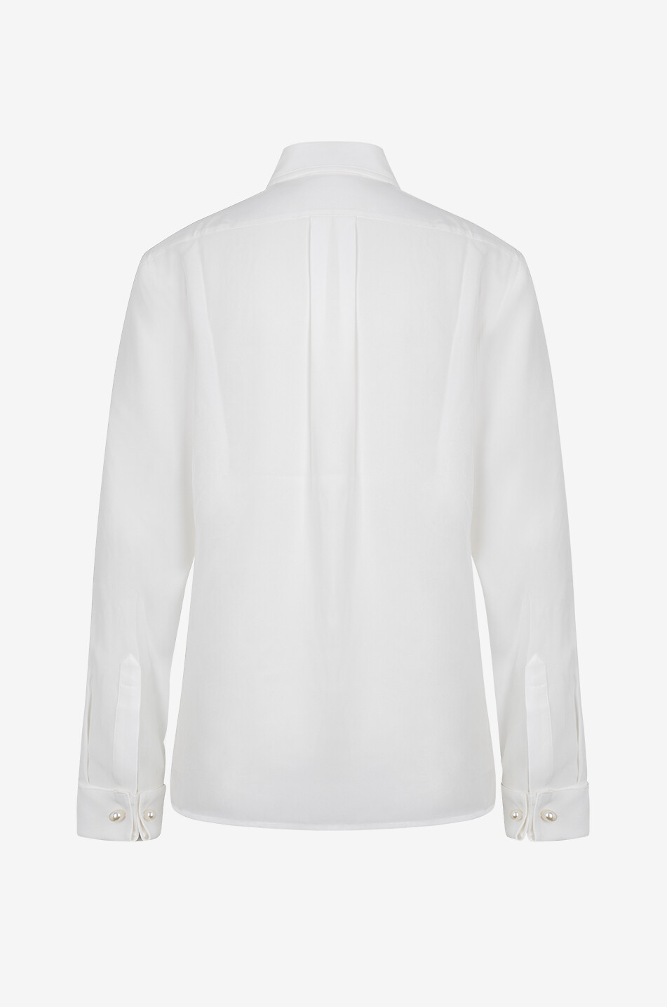 Silk crepe shirt with bib