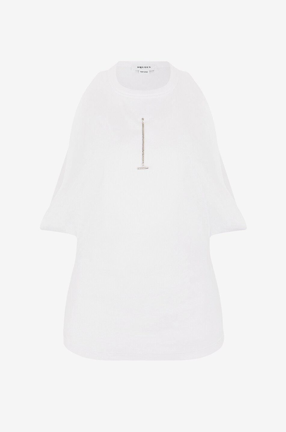 ALEXANDER McQUEEN Débardeur déstructuré côtelé Cross Bar Femme BLANC 1