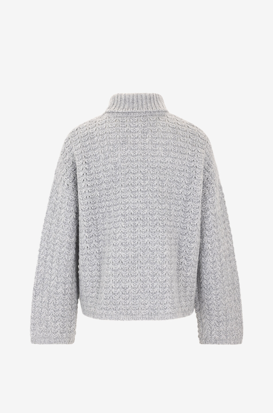 LU REN Pull ample à col roulé en cachemire et soie Storm Femme GRIS CLAIR 2