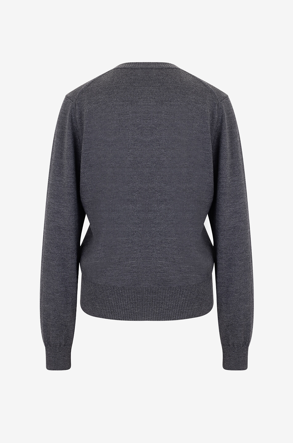 AMI Pull fin à col rond Red Ami de Coeur Femme GRIS 2