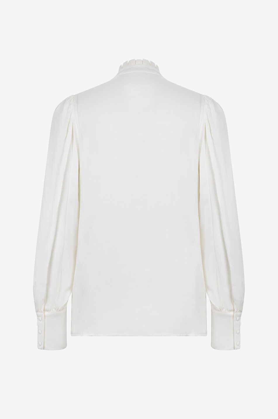 WEILL Monroe silk crepe blouse with ruffled stand-up collar Women EGGSHELL 2