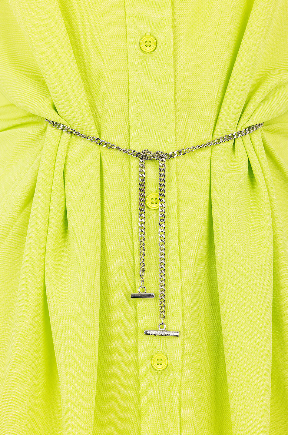 ALEXANDER McQUEEN Cross-Bar fitted long neon jersey shirt Women YELLOW 3