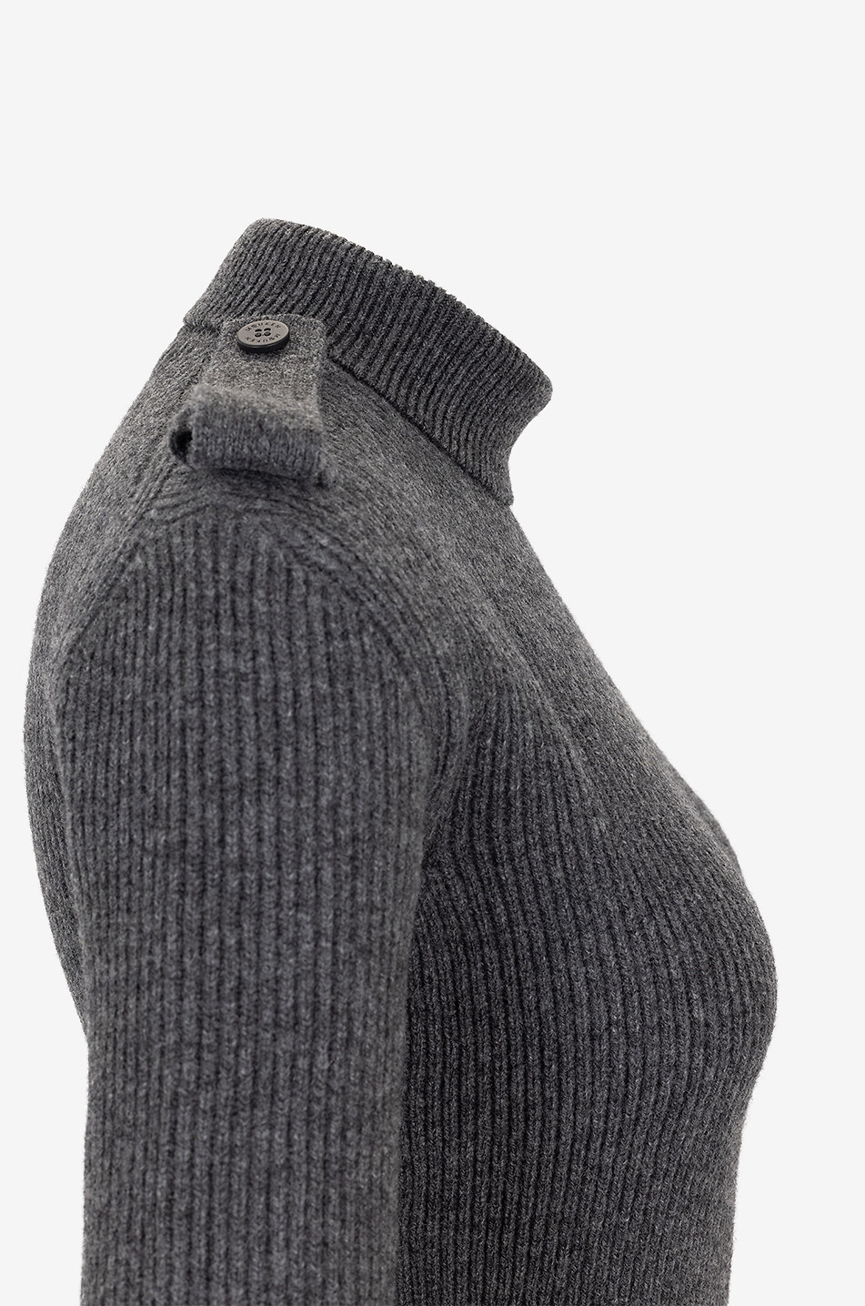 ALEXANDER McQUEEN Figure-hugging mini knit dress with epaulettes Women DARK GREY 3