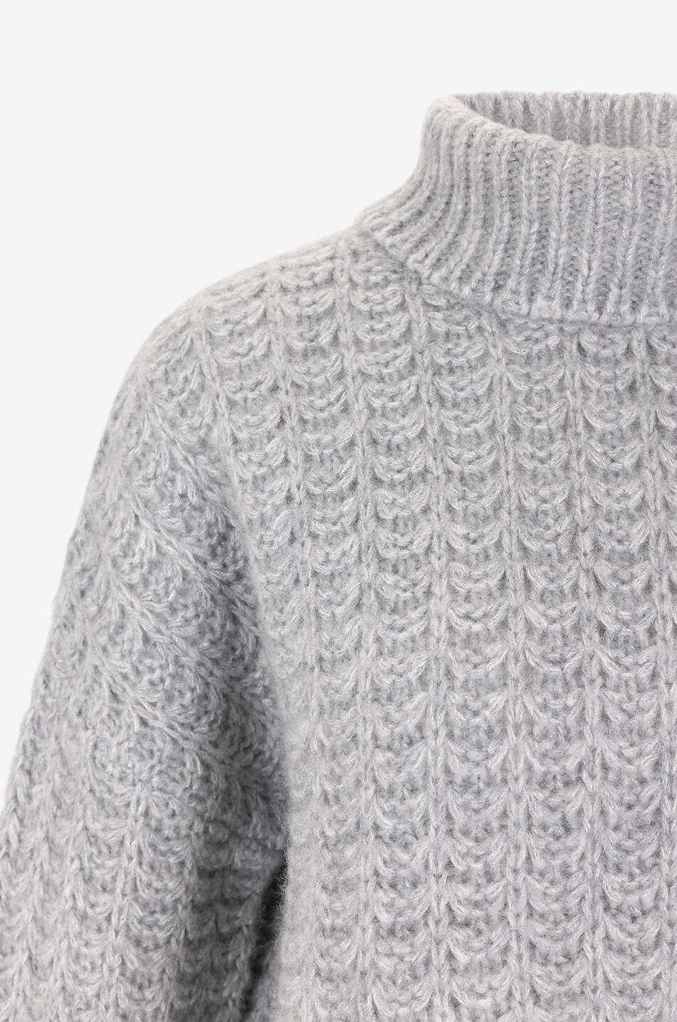 LU REN Pull ample à col roulé en cachemire et soie Storm Femme GRIS CLAIR 3