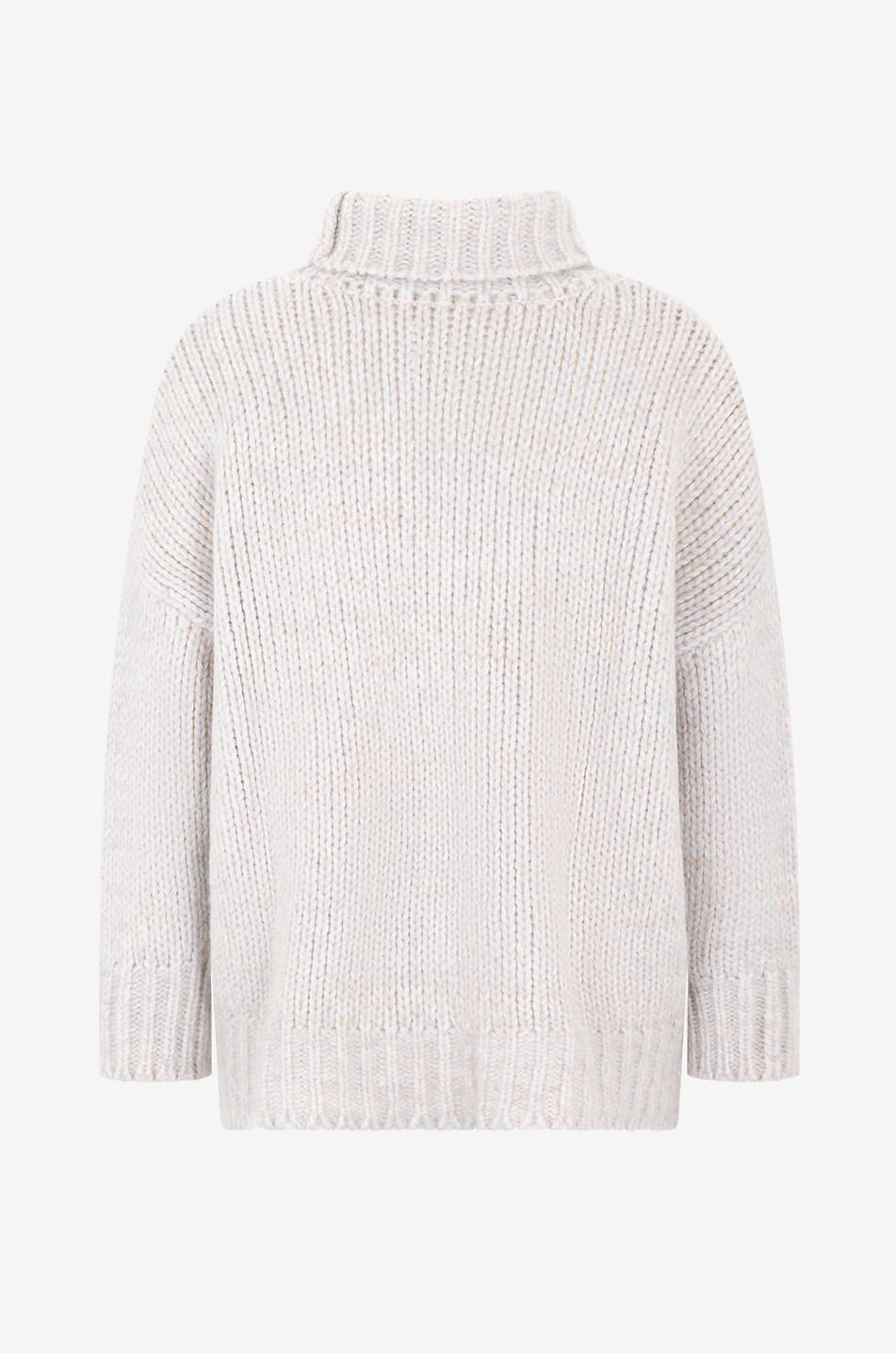 Dicker weiter Kaschmir- und Seidenpullover mit Rollkragen Hawin