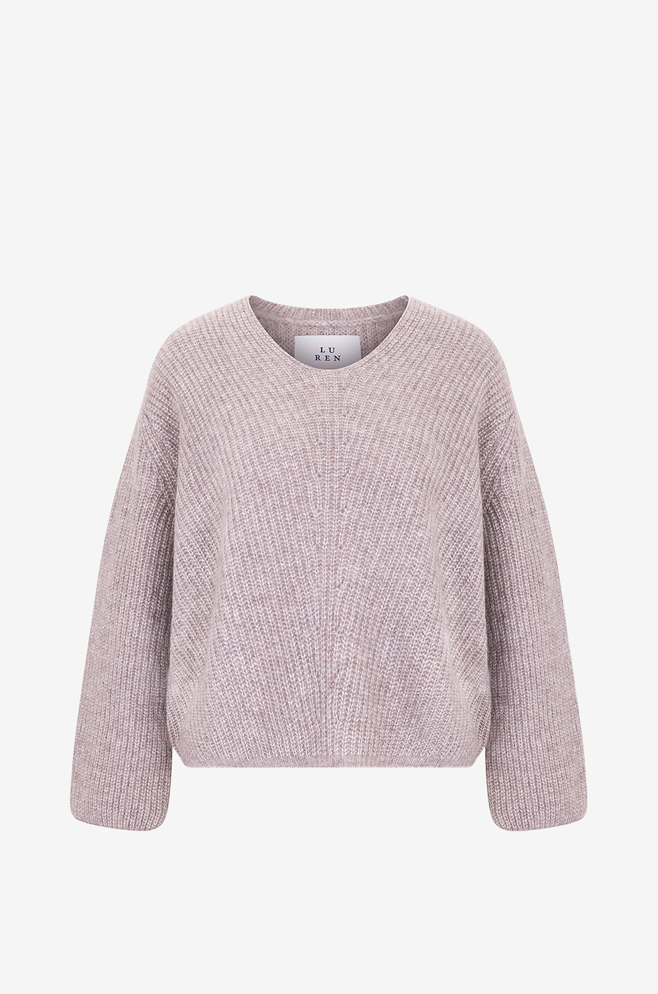 LU REN Pull ample à col V en cachemire et soie Piper Femme MARRON 1