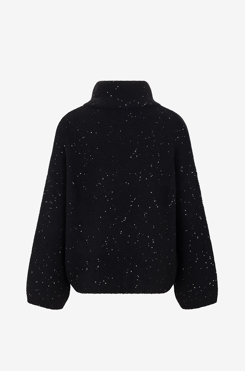 LU REN Pull ample à col entonnoir en cachemire et sequins Sorcha Femme NOIR 2