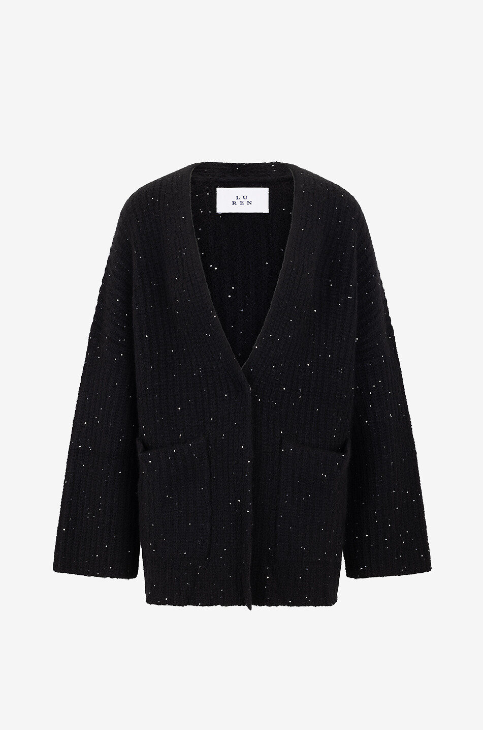 LU REN Weiter gerippter Oversize-Kaschmircardigan mit Pailletten Torill Damen SCHWARZ 1