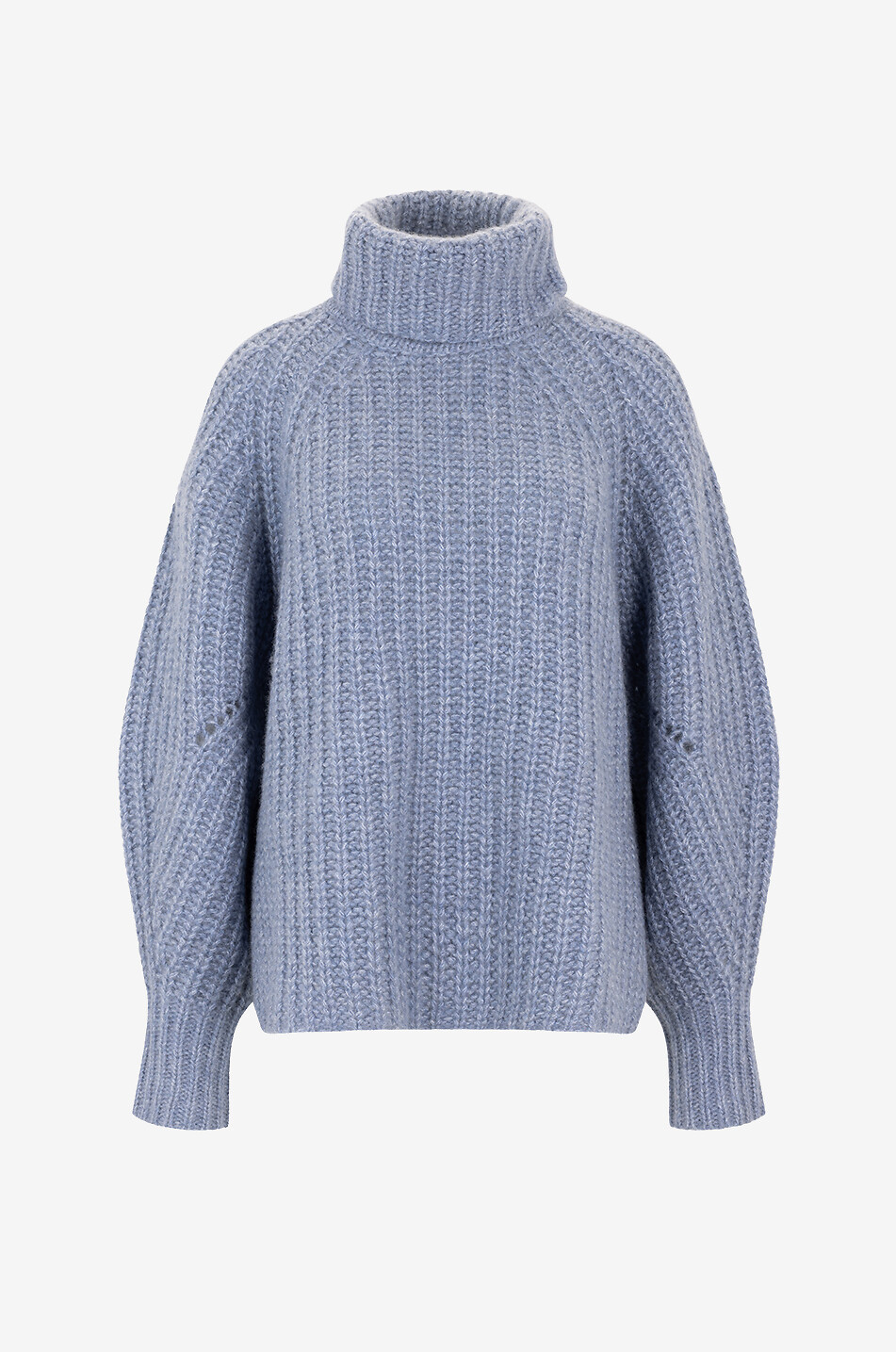 Pull côtelé en cachemire et soie à col roulé Tordis