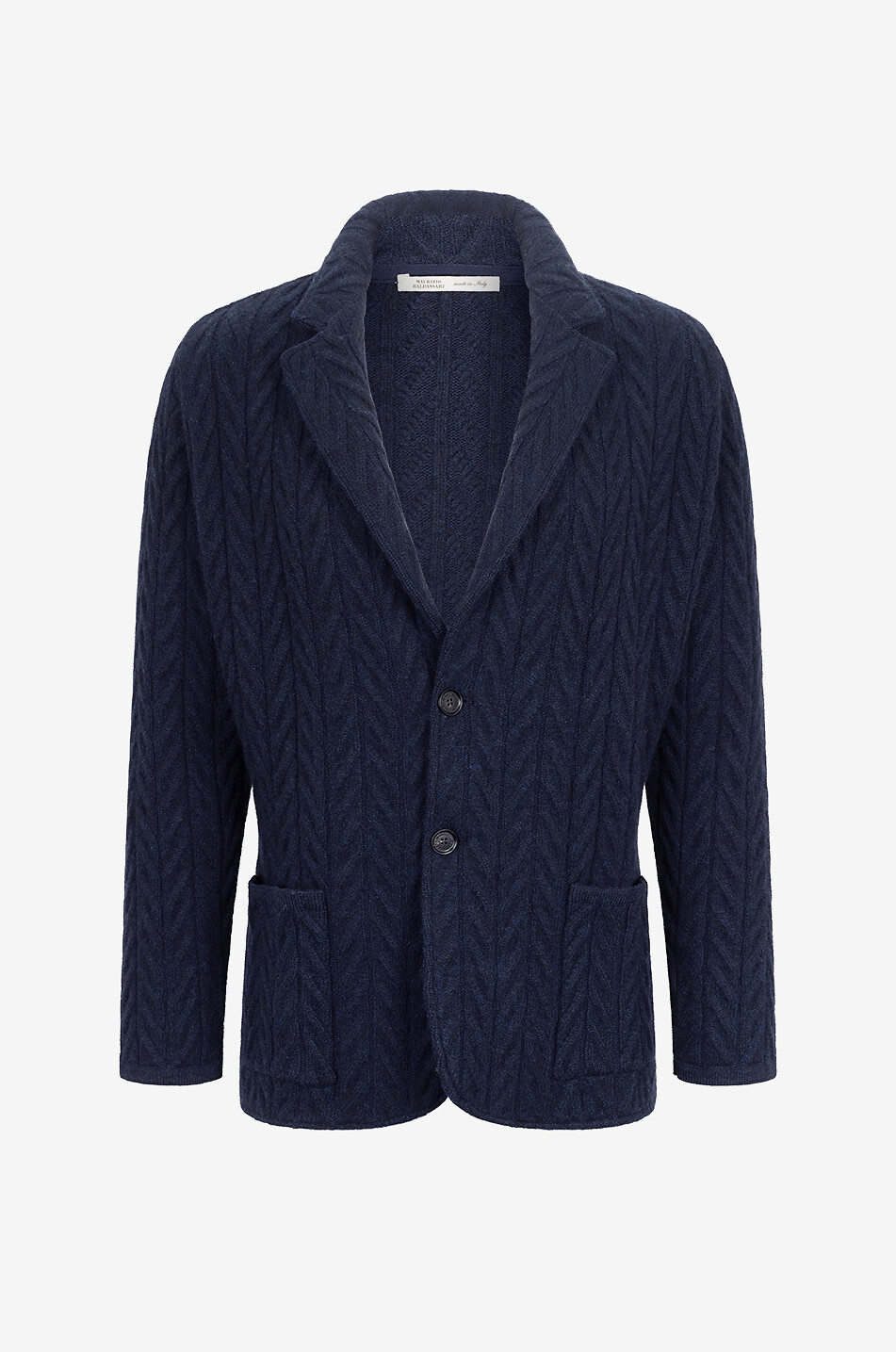 Blazer en maille torsadée à boutonnage simple