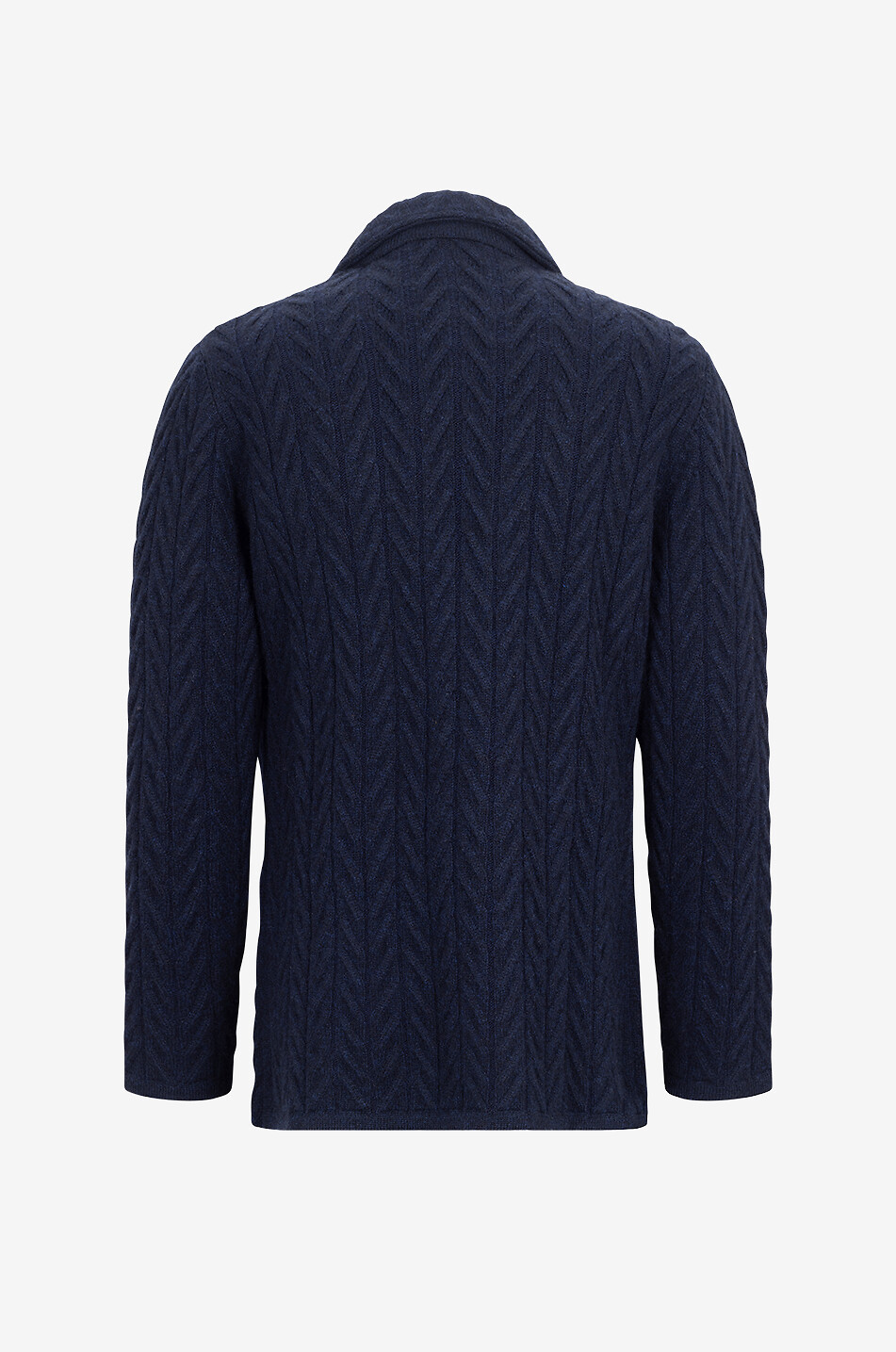 MAURIZIO BALDASSARI Blazer en maille torsadée à boutonnage simple Homme BLEU FONCE 2