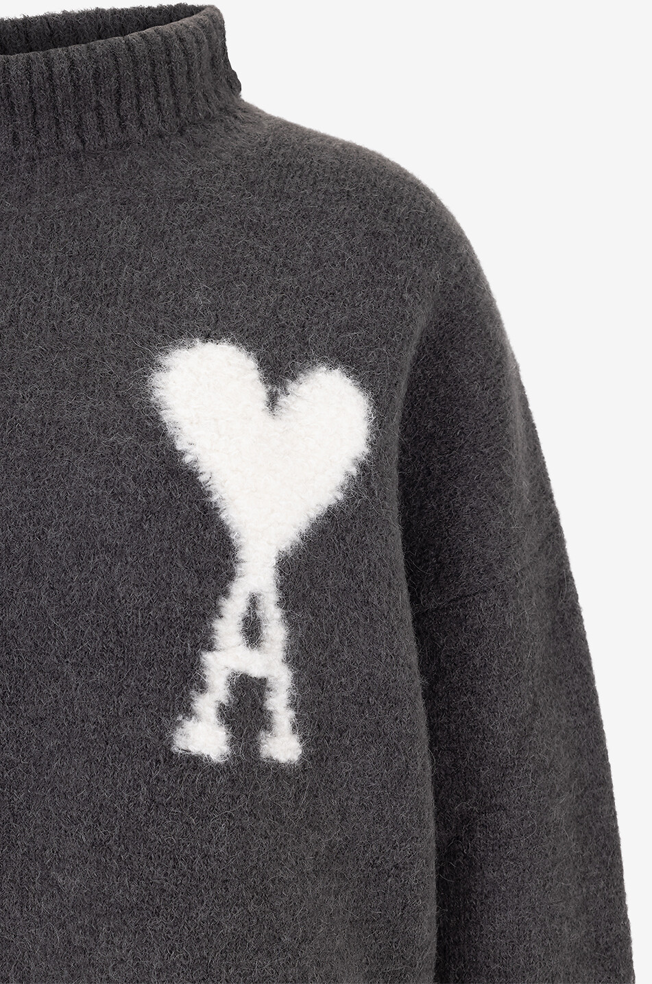 AMI Pull oversize épais à col roulé Ami de Coeur Femme GRIS 3