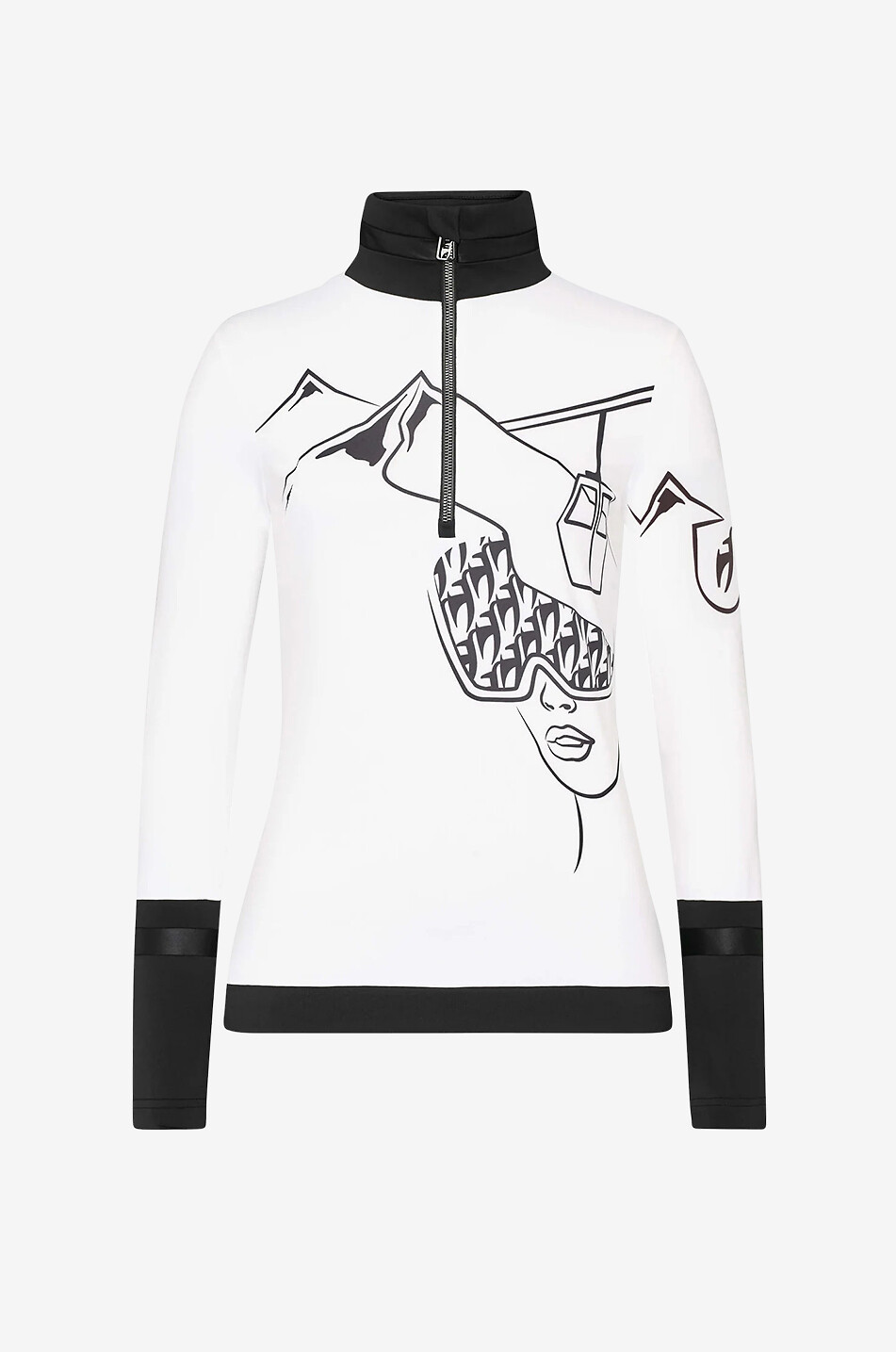 First Layer-Oberteil mit Stehkragen und Zip Amie Gondola