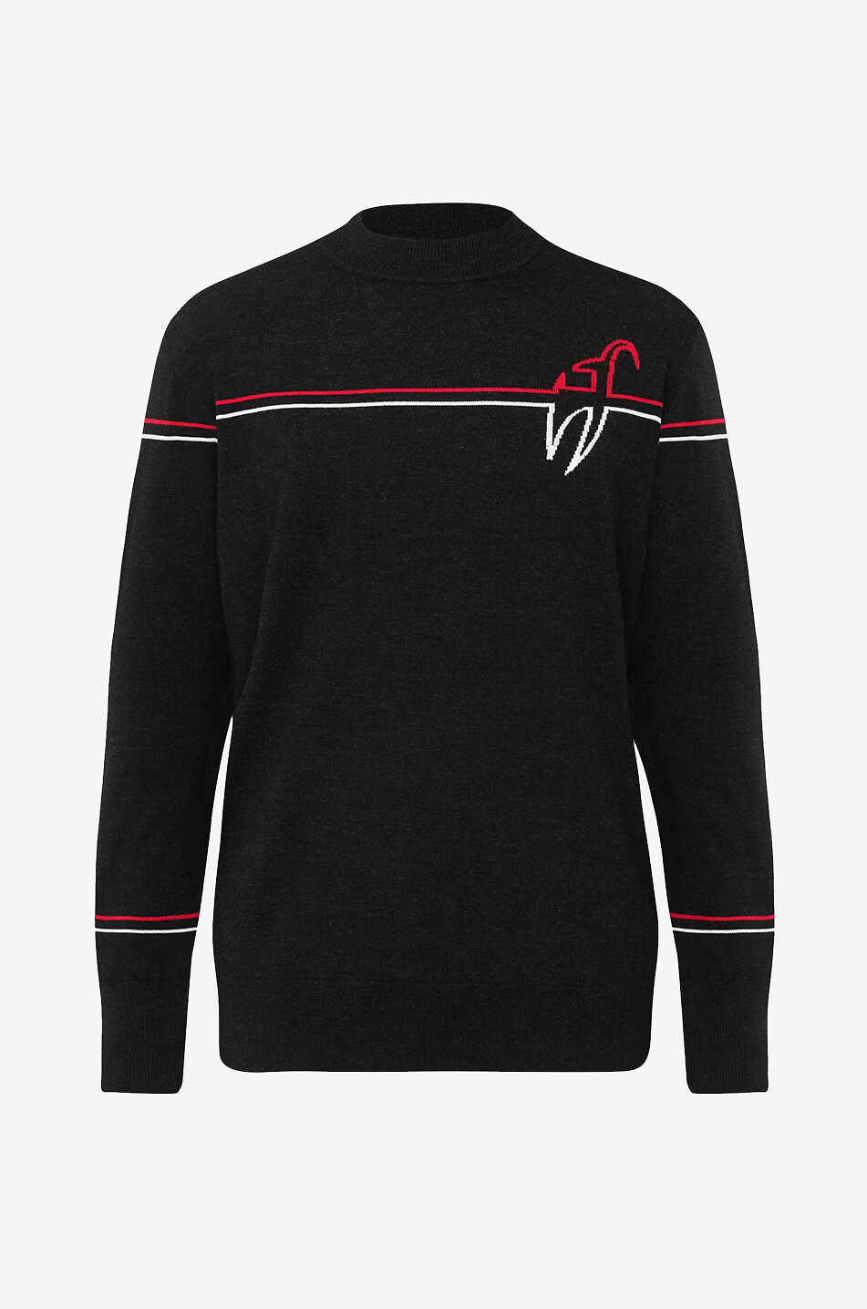 Feiner Rundhals-Jacquardpullover aus Merinowolle Bertl