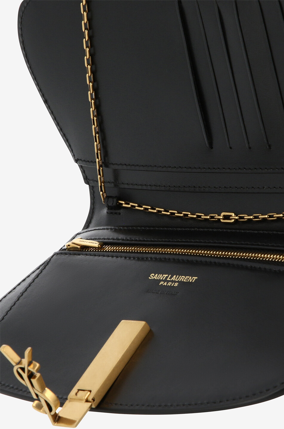 Glattleder-Brieftasche mit Kettengurt Voltaire