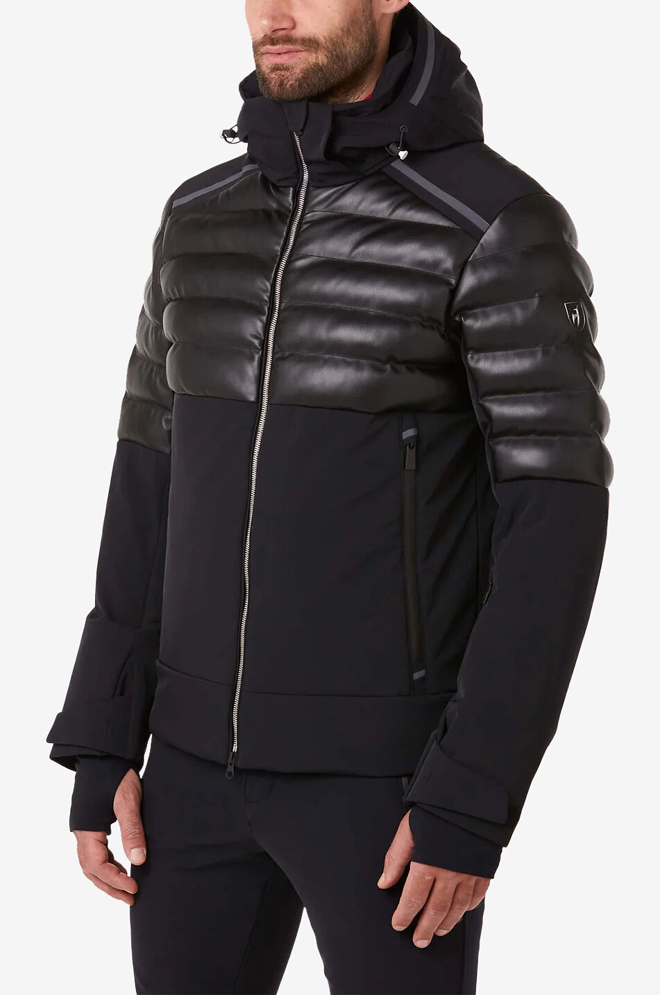 Skijacke aus Nylon und Kunstleder Lorenz