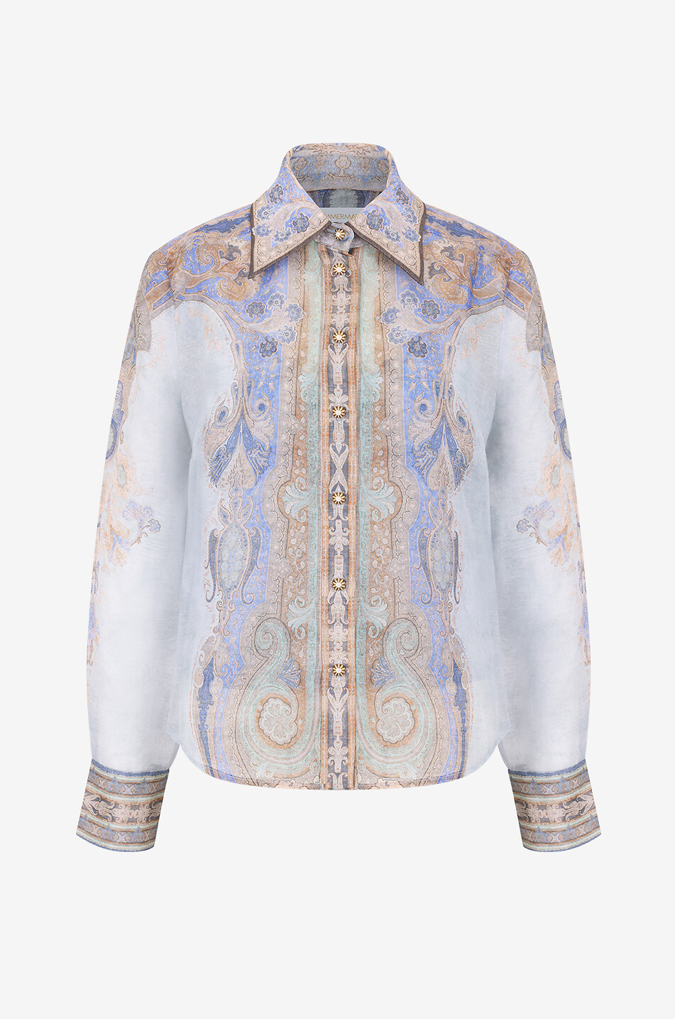 Chemise en lin et soie Eden Body Blue Paisley