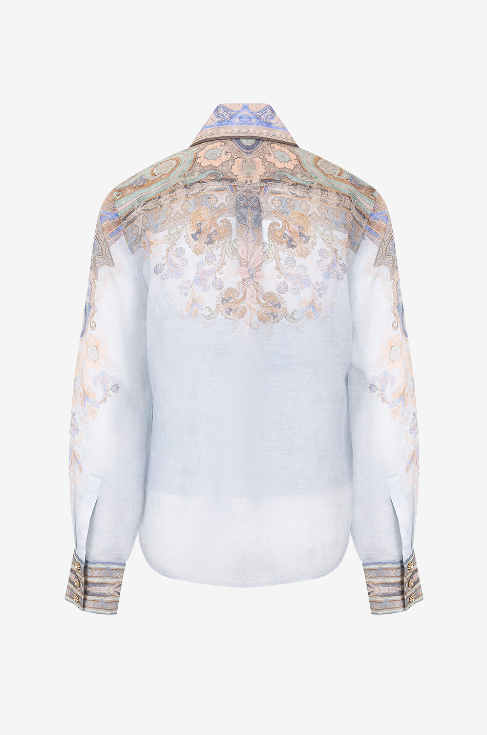 ZIMMERMANN Hemd aus Leinen und Seide Eden Body Blue Paisley Damen BLAU 2