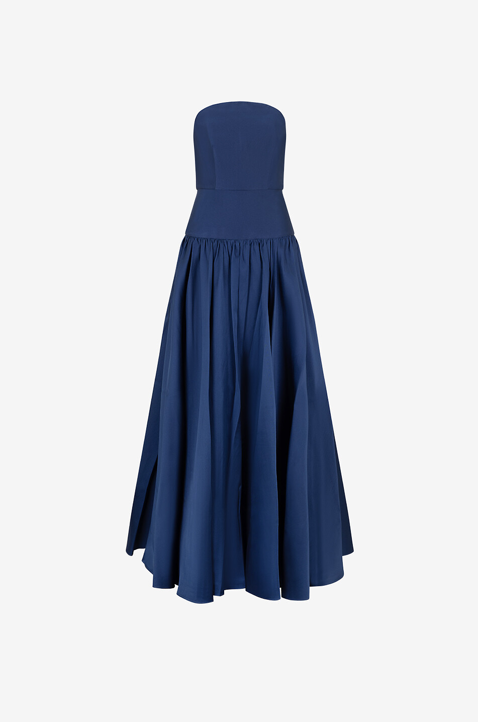 ROLAND MOURET Long flared off-shoulder taffeta gown with curved neckline Women DARK BLUE 1