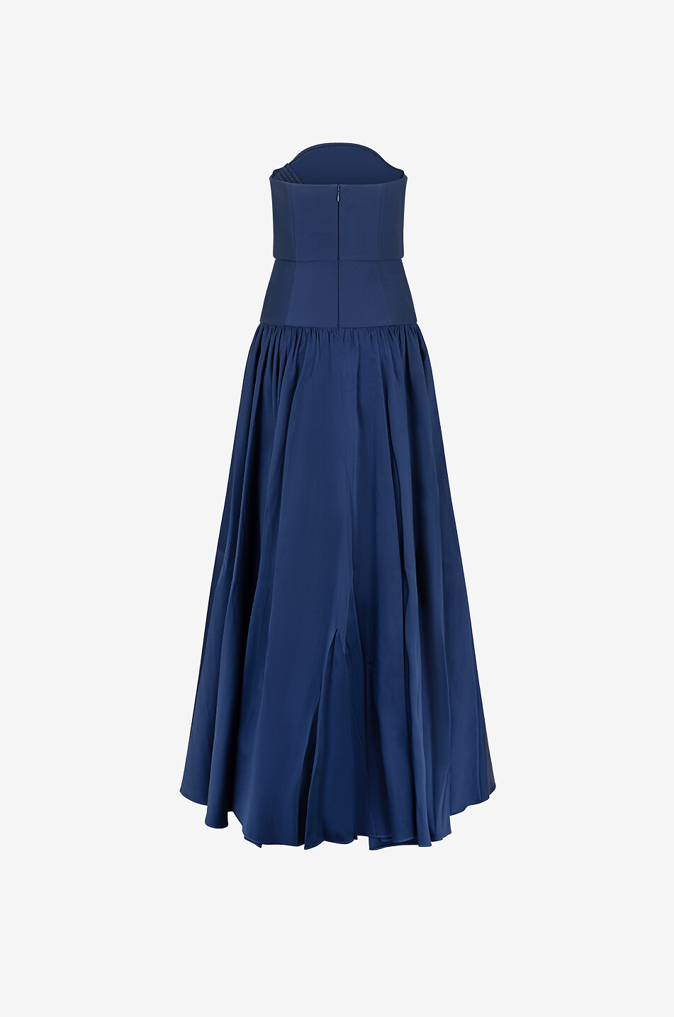 ROLAND MOURET Long flared off-shoulder taffeta gown with curved neckline Women DARK BLUE 2